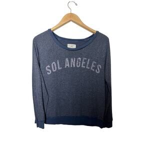 SOL ANGELES Pullover Long Sleeve Round Neck Sweatshirt Women’s Sz Small Blue
